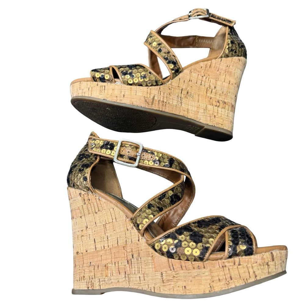INC International Concepts Sequin Wedge Sandals Size 7 Elegant Summer Style - Picture 7 of 8